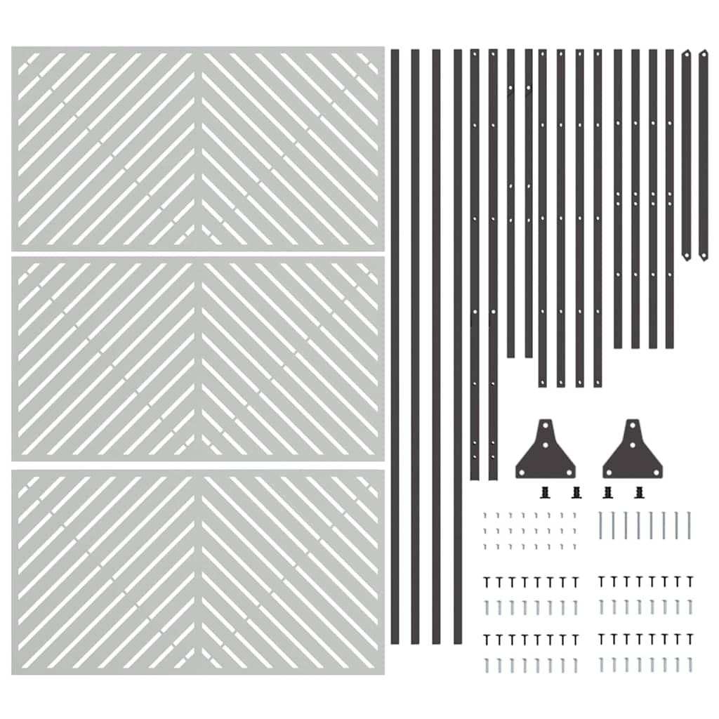 vidaXL Οθόνη Ιδιωτικότητας Γκρι Ατσάλι