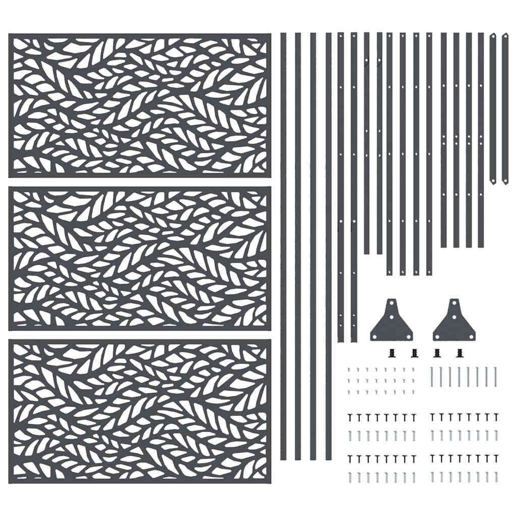 vidaXL Οθόνη Ιδιωτικότητας Ανθρακί 100 x 50 x 180 εκ. Ατσάλι