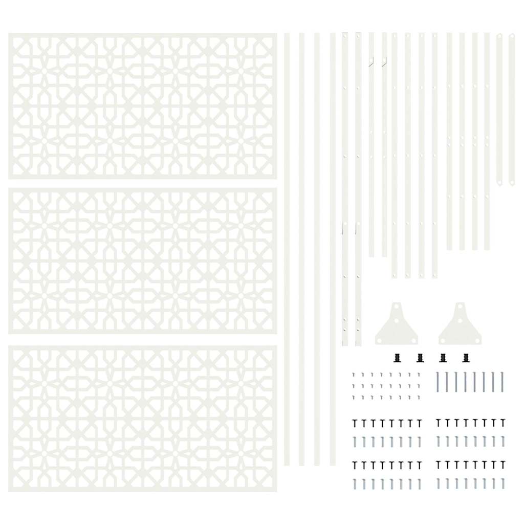 vidaXL Οθόνη Ιδιωτικότητας Λευκό Ατσάλι