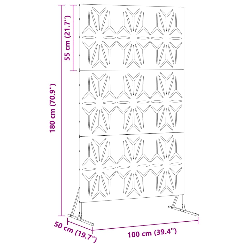 vidaXL Οθόνη Ιδιωτικότητας Ανθρακί Ατσάλι