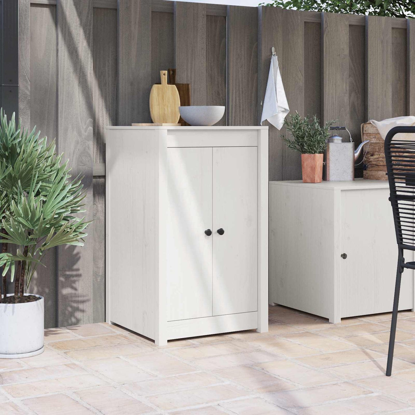 vidaXL Πόρτα κουζίνας MEPPEL Λευκό 50 x 9 x 82 εκ Μασίφ ξύλο πεύκου