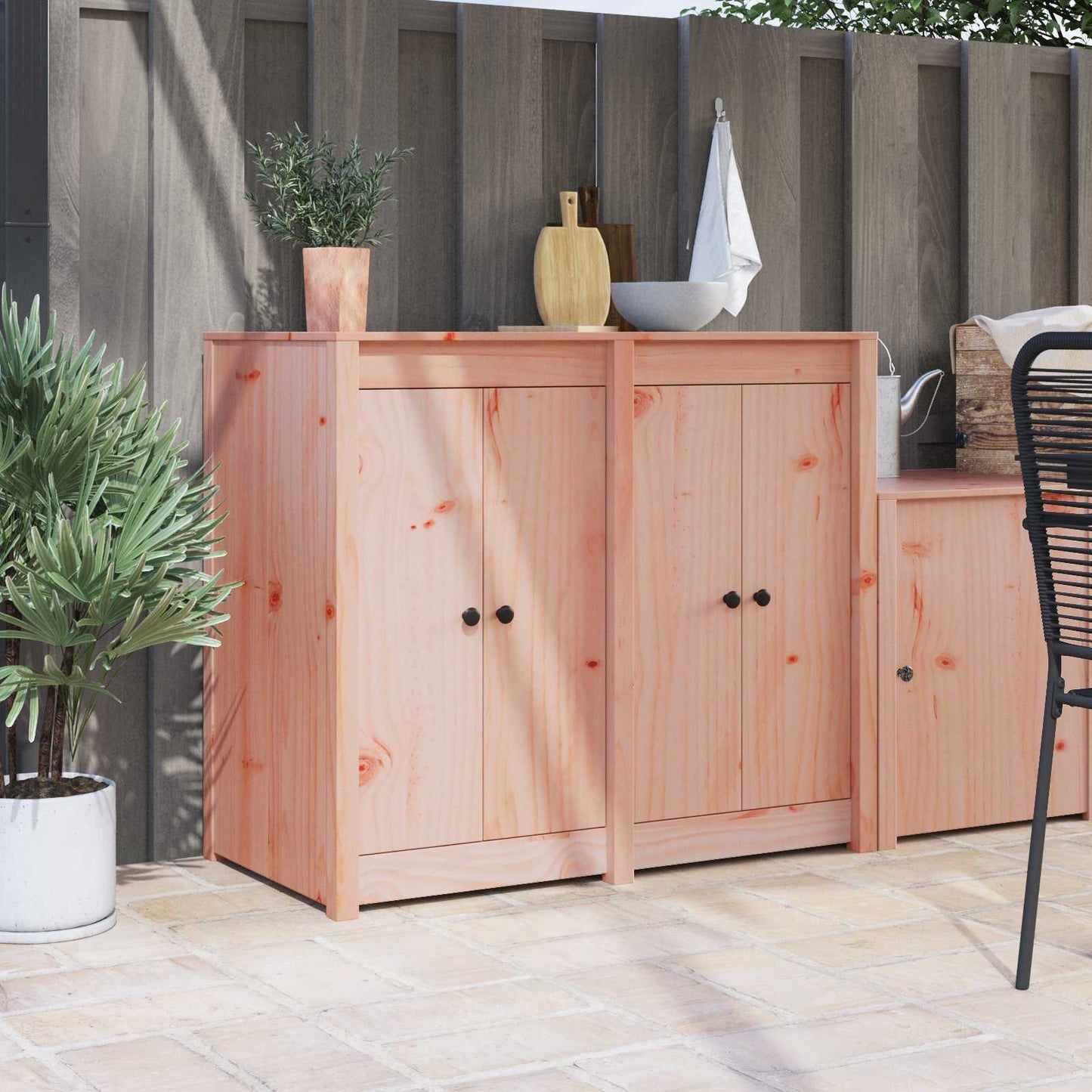 vidaXL Πόρτα κουζίνας 2 pcs Καφέ 50 x 9 x 82 εκ ξύλο duglasias