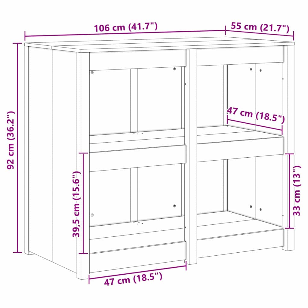 vidaXL Ντουλάπα Κουζίνας με ράφι Θερμό λευκό 106 x 55 x 92 cm