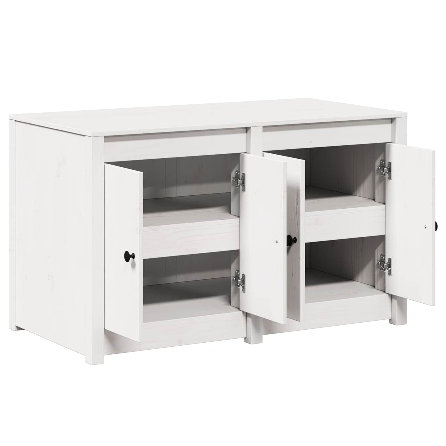 vidaXL Ντουλάπα Κουζίνας Λευκό 106 x 55 x 64 cm Μασίφ ξύλο πεύκου