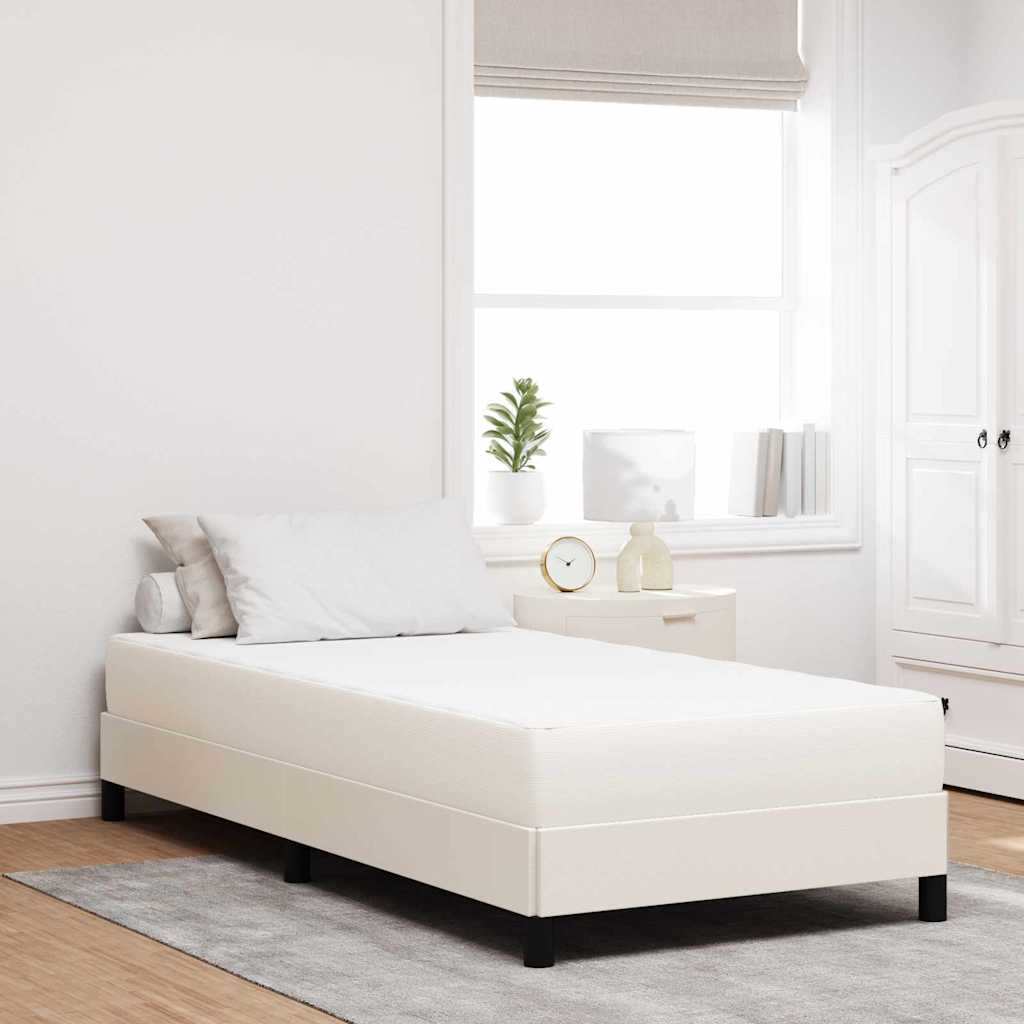 vidaXL Στρώμα Κρεβατιού με στρώμα Κρεμ 90 x 190 cm ύφασμα