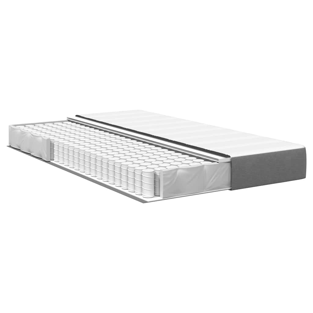 vidaXL Στρώμα Κρεβατιού με στρώμα Ανοιχτό γκρι 120 x 200 cm ύφασμα
