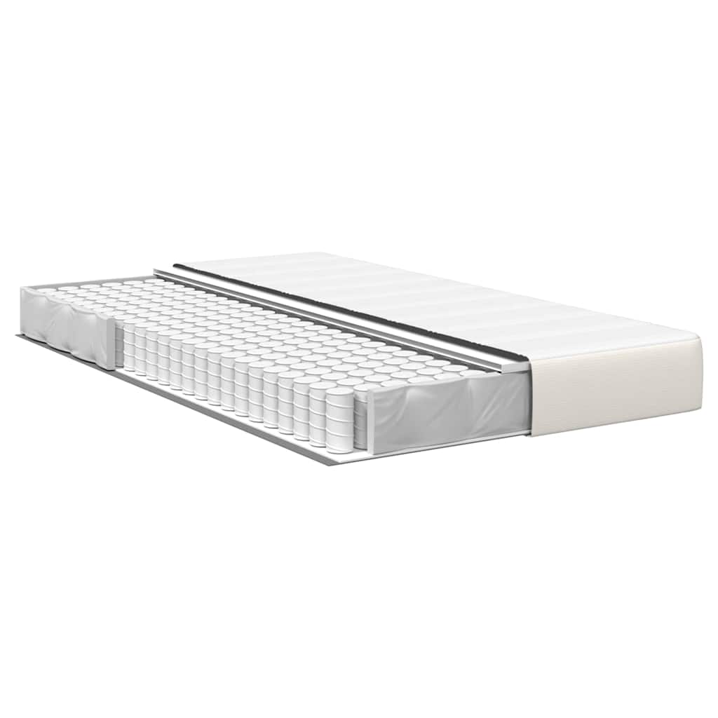 vidaXL Στρώμα Κρεβατιού με στρώμα Κρεμ 120 x 200 cm ύφασμα