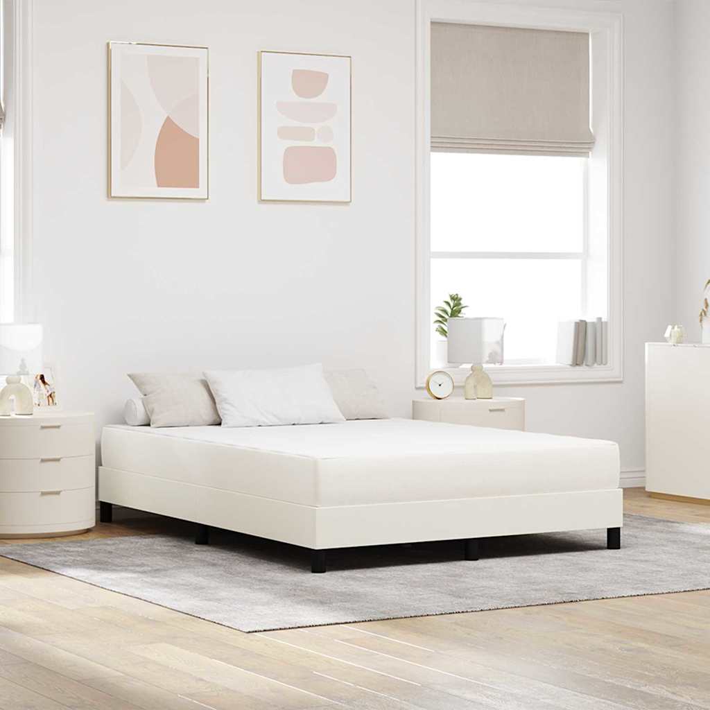 vidaXL Στρώμα Κρεβατιού με στρώμα Κρεμ 140 x 190 cm ύφασμα