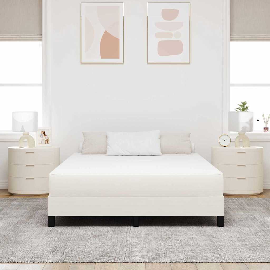 vidaXL Στρώμα Κρεβατιού με στρώμα Κρεμ 140 x 190 cm ύφασμα