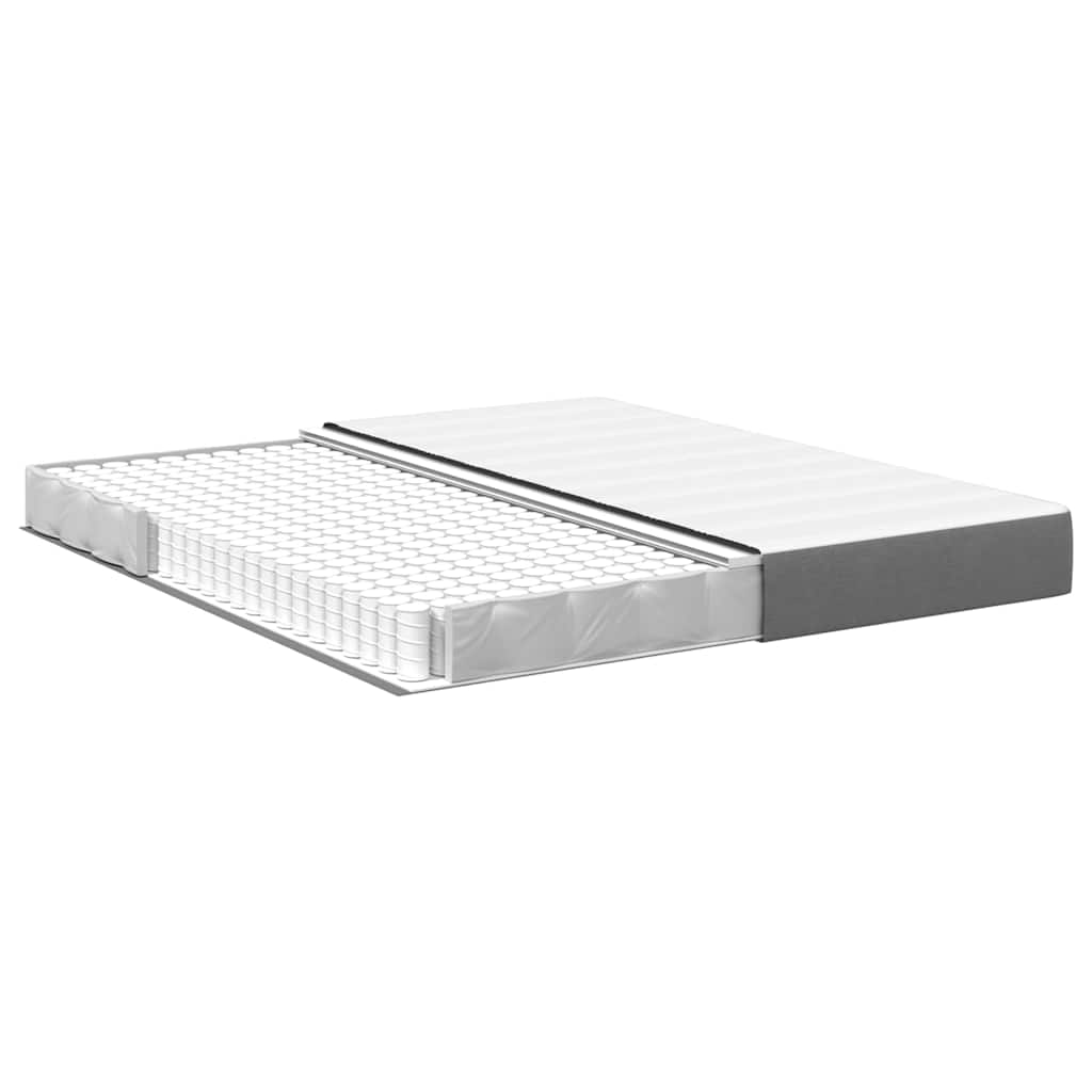vidaXL Στρώμα Κρεβατιού με στρώμα Ανοιχτό γκρι 180 x 200 cm ύφασμα