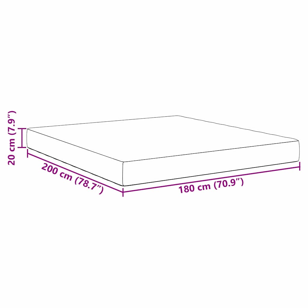 vidaXL Στρώμα Κρεβατιού με στρώμα Ανοιχτό γκρι 180 x 200 cm ύφασμα