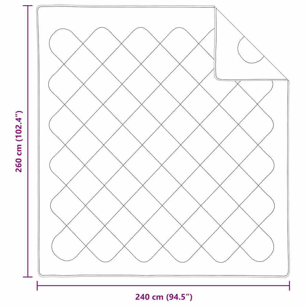 vidaXL Καλοκαιρινό Παπλωματοθήκη Λευκό 260 x 240 x 3 εκ Πολυεστέρας