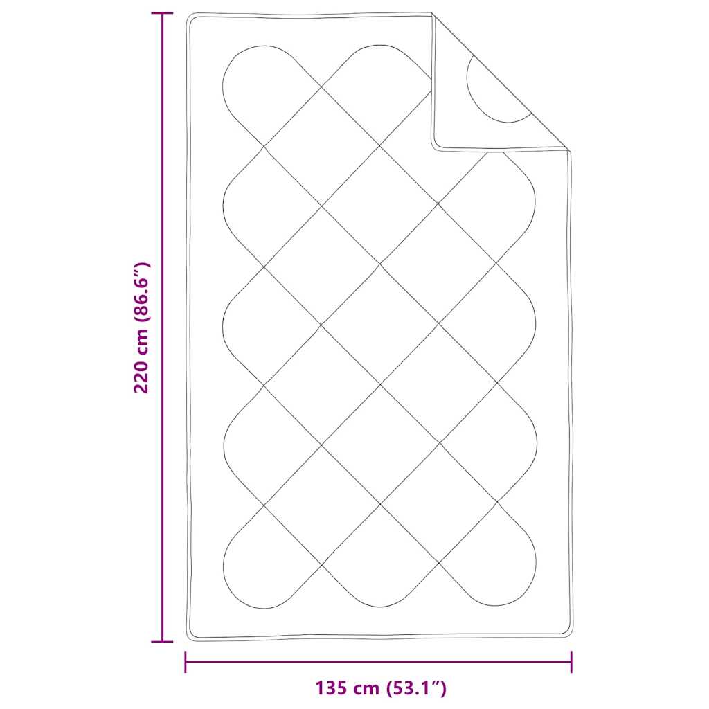vidaXL Κουβέρτες & Κουβέρτες Λευκό 135 x 220 εκ. Μικροΐνες