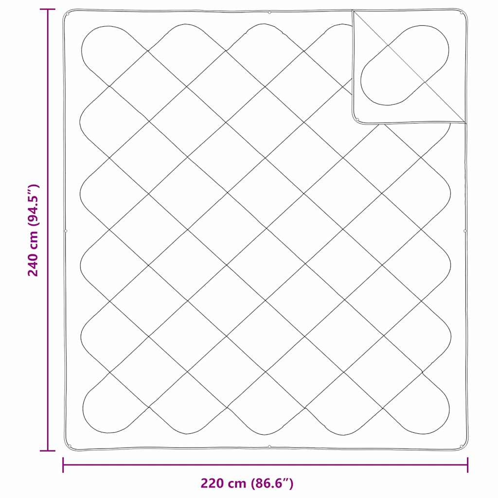 vidaXL Κουβέρτες & Κουβέρτες Λευκό 240 x 220 εκ. Μικροΐνες
