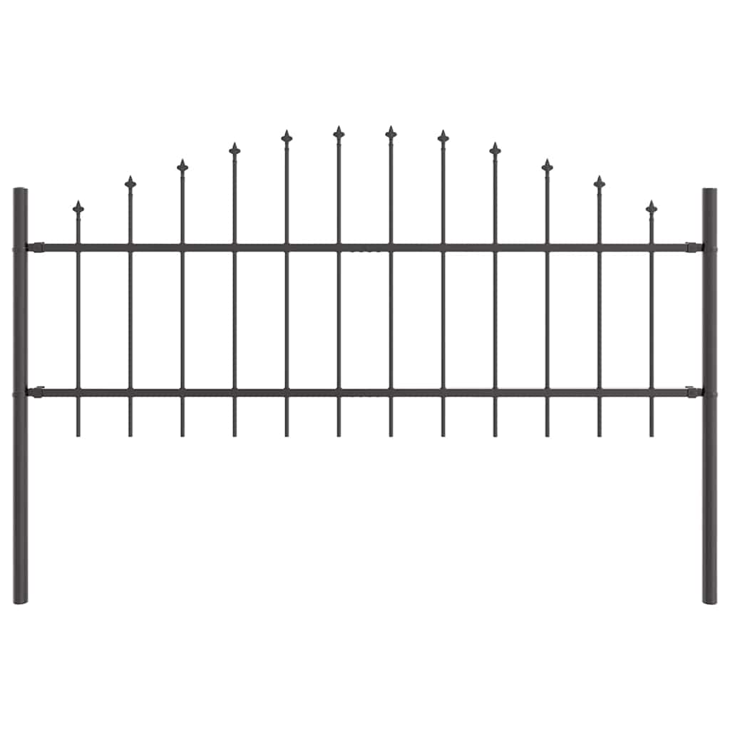 vidaXL Φράκτης Κήπου με Τόξο Γκρι 1,7x0,75 μ Σίδερο