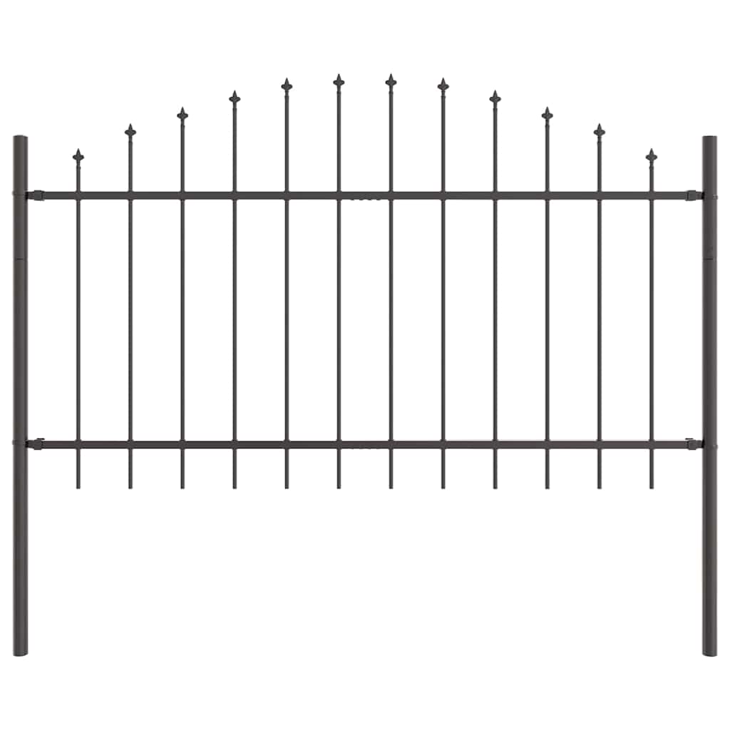 vidaXL Φράχτης Κήπου με Θόλο Γκρι 1,7x1 μ Ατσάλι