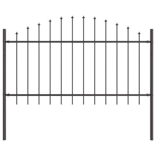 vidaXL Φράχτης Κήπου με Θόλο Γκρι 1,7x1 μ Ατσάλι
