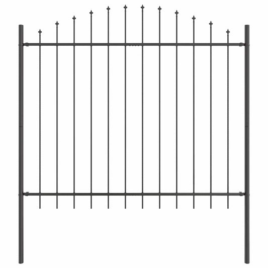 Φράχτης κήπου vidaXL με καμπυλωτή κορυφή Γκρι 1,7x1,5 μ Χάλυβας
