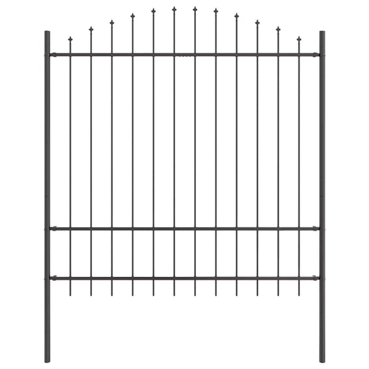 Φράχτης κήπου vidaXL με καμάρα Γκρι 1,7x1,75 μ Χάλυβας