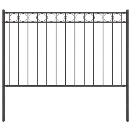 vidaXL Φράχτης Κήπου Γκρι Ατσάλι