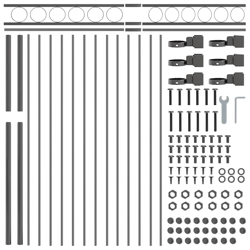 vidaXL Κήπινος Φράχτης Γκρι 1,7x1,2 μ Χάλυβας