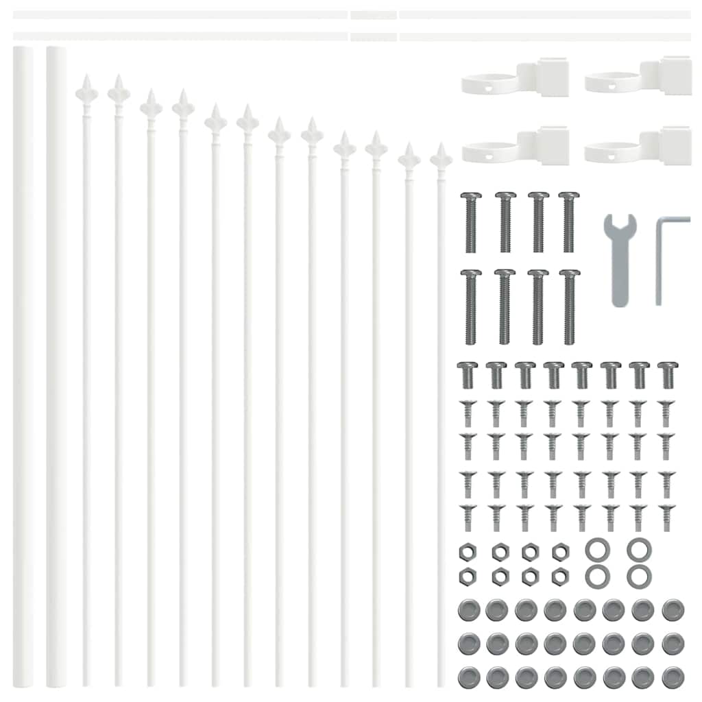 Φράχτης κήπου vidaXL με καμάρα Λευκό 1,7x0,75 μ Ατσάλι
