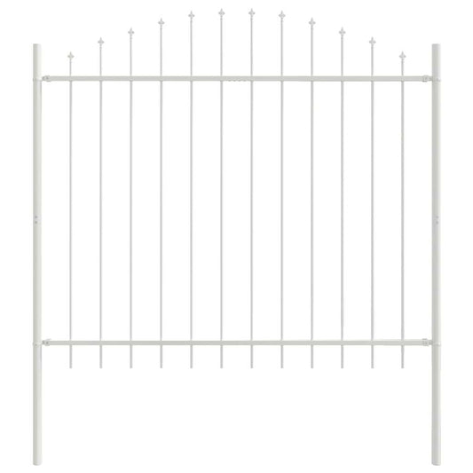 vidaXL Φράχτης Κήπου με Κυρτή Κορυφή Λευκό 1,7x1,5 μ Χάλυβας
