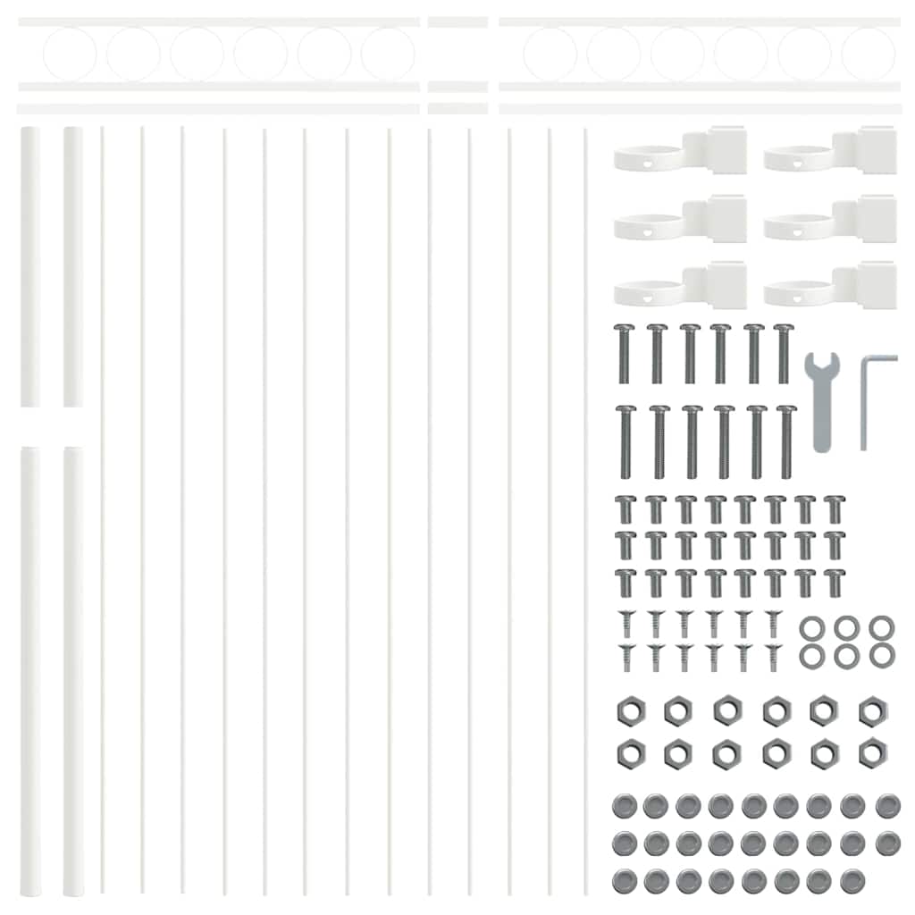vidaXL Φράχτης Κήπου Άσπρος 1,7x1,5 μ Μετάλλο