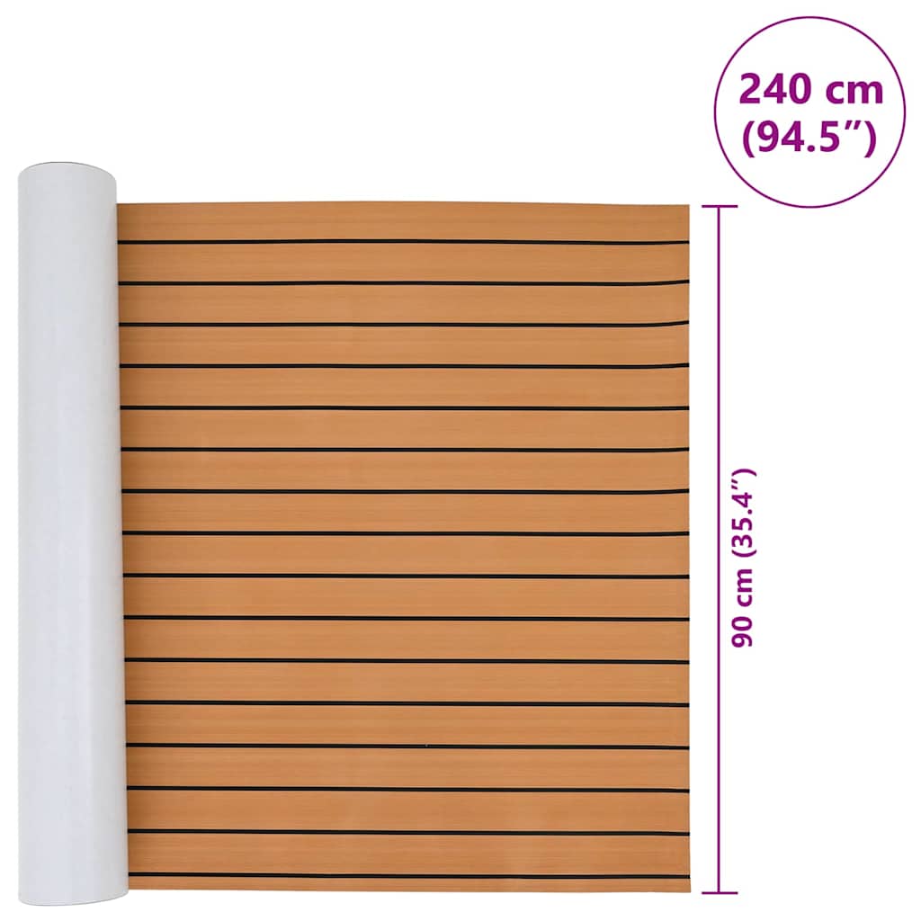 vidaXL Δάπεδο Σκάφους Καφέ και μαύρο 240 x 90 εκ EVA αφρός