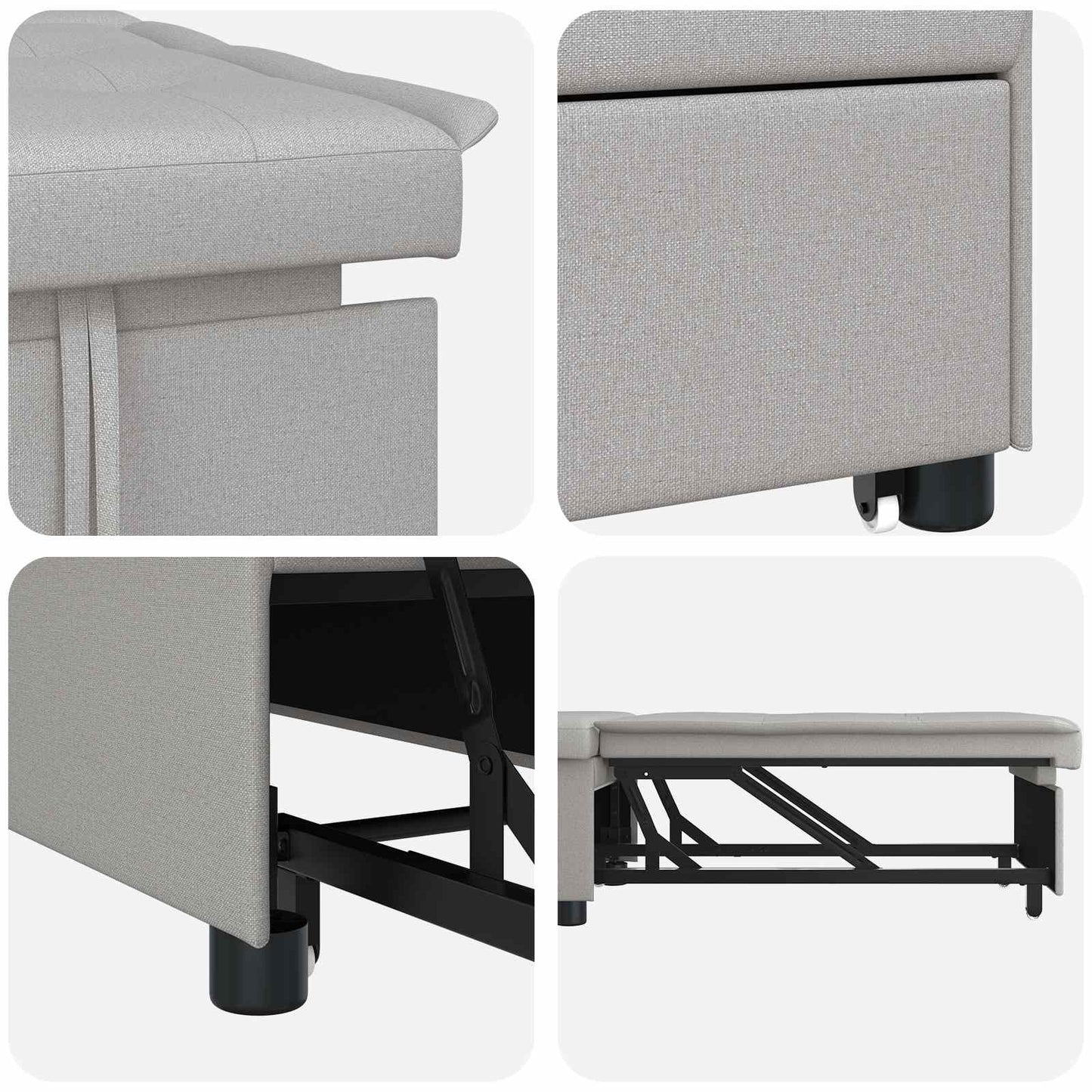 vidaXL Καναπές Κρεβάτι Γκρι 194 x 50 x 82 εκ. ύφασμα