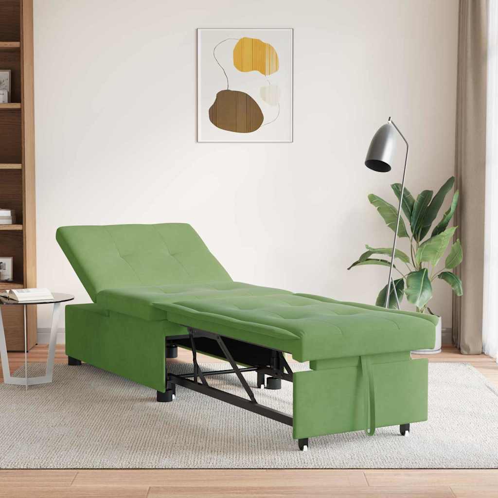 vidaXL Κρεβάτι καναπές Ανοιχτό Πράσινο 194 x 67 x 82 εκ Βελούδο