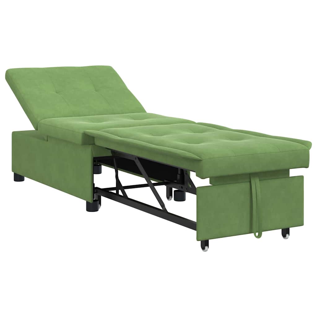 vidaXL Κρεβάτι καναπές Ανοιχτό Πράσινο 194 x 67 x 82 εκ Βελούδο