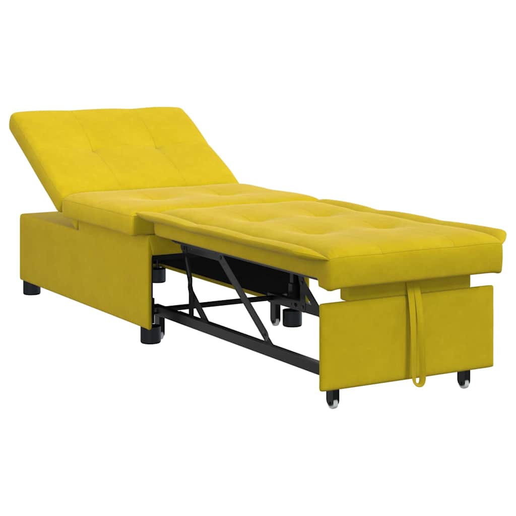 vidaXL Κρεβάτι καναπές Κίτρινο 194 x 67 x 82 εκ Βελούδο