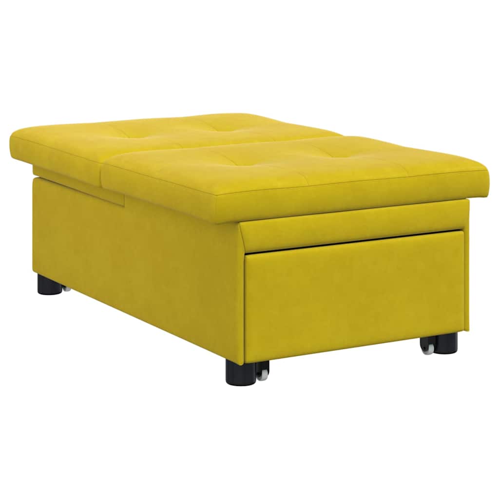 vidaXL Κρεβάτι καναπές Κίτρινο 194 x 67 x 82 εκ Βελούδο