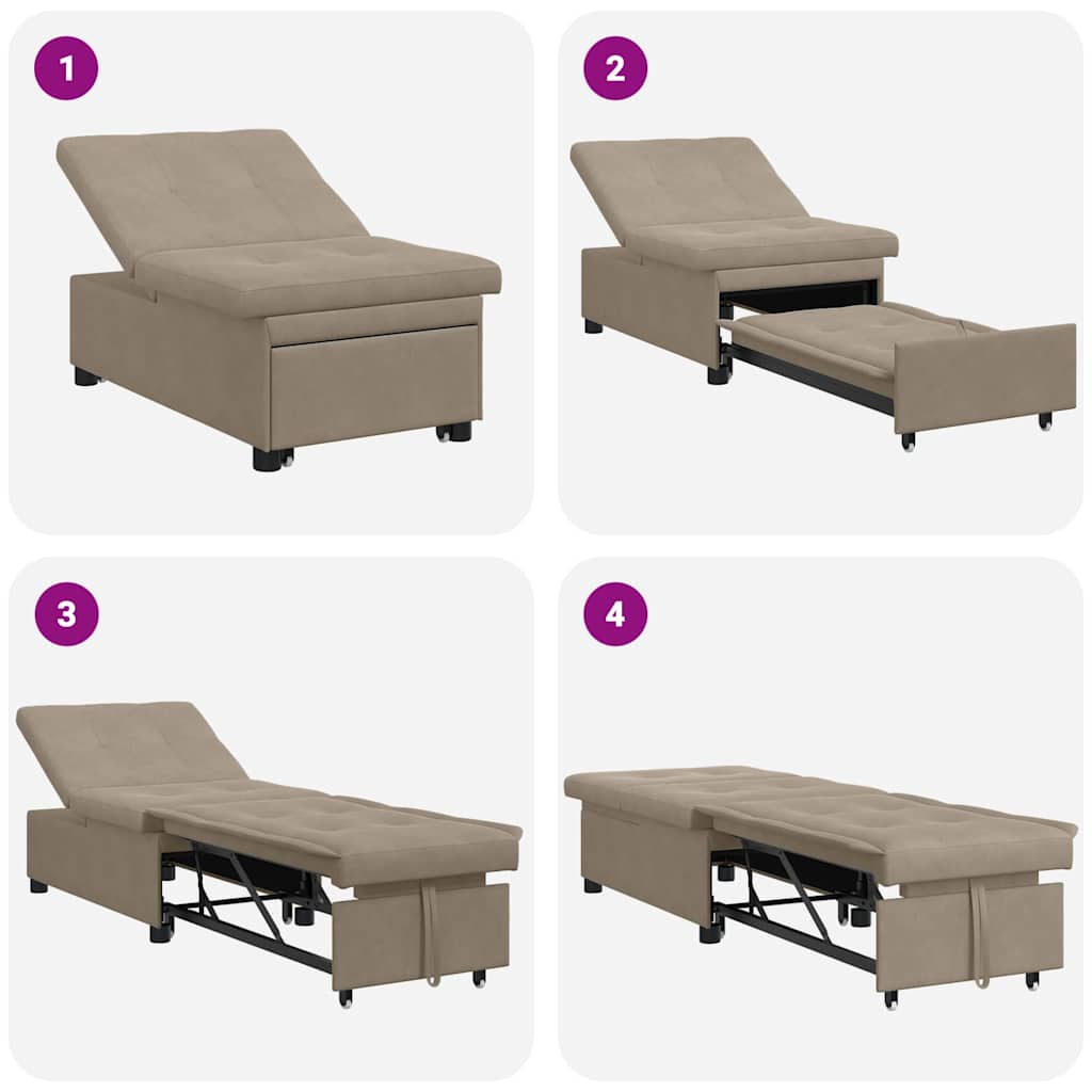 vidaXL Καναπές Κρεβάτι Taupe 194 x 67 x 82 εκ Μικροΐνες
