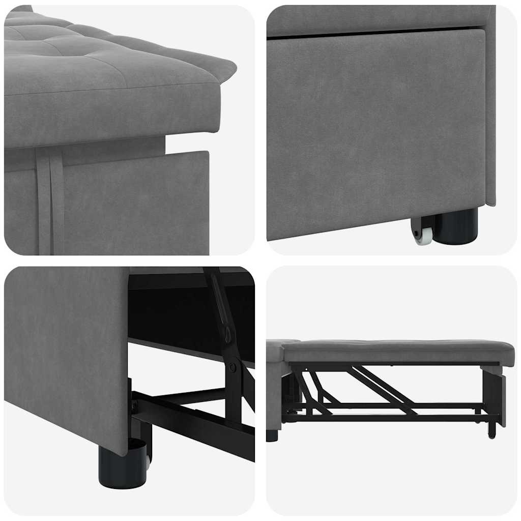 vidaXL Καναπές Κρεβάτι Σκούρο Γκρι 194 x 67 x 82 εκ Μικροΐνες