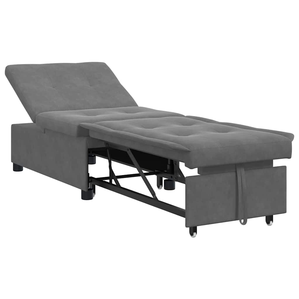 vidaXL Καναπές Κρεβάτι Σκούρο Γκρι 194 x 67 x 82 εκ Μικροΐνες