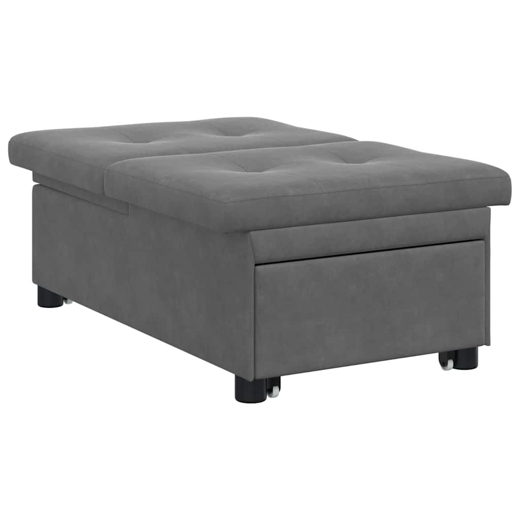 vidaXL Καναπές Κρεβάτι Σκούρο Γκρι 194 x 67 x 82 εκ Μικροΐνες