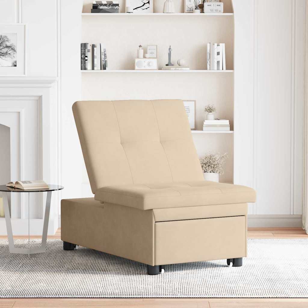 vidaXL Καναπές Κρεβάτι Κρεμ 194 x 67 x 82 εκ Μικροΐνες