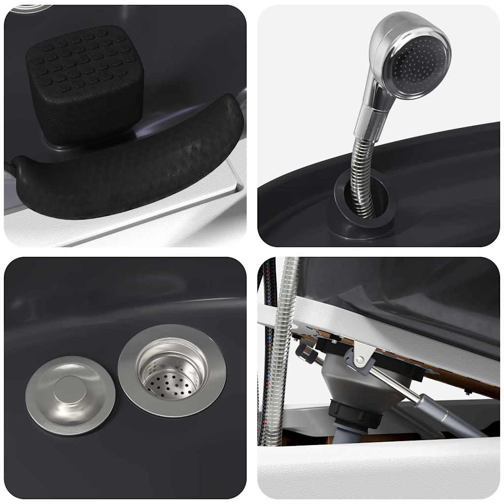 vidaXL Καρέκλα Σαμπουάν Λευκό και Μαύρο 63 x 141 x 92 εκ PVC