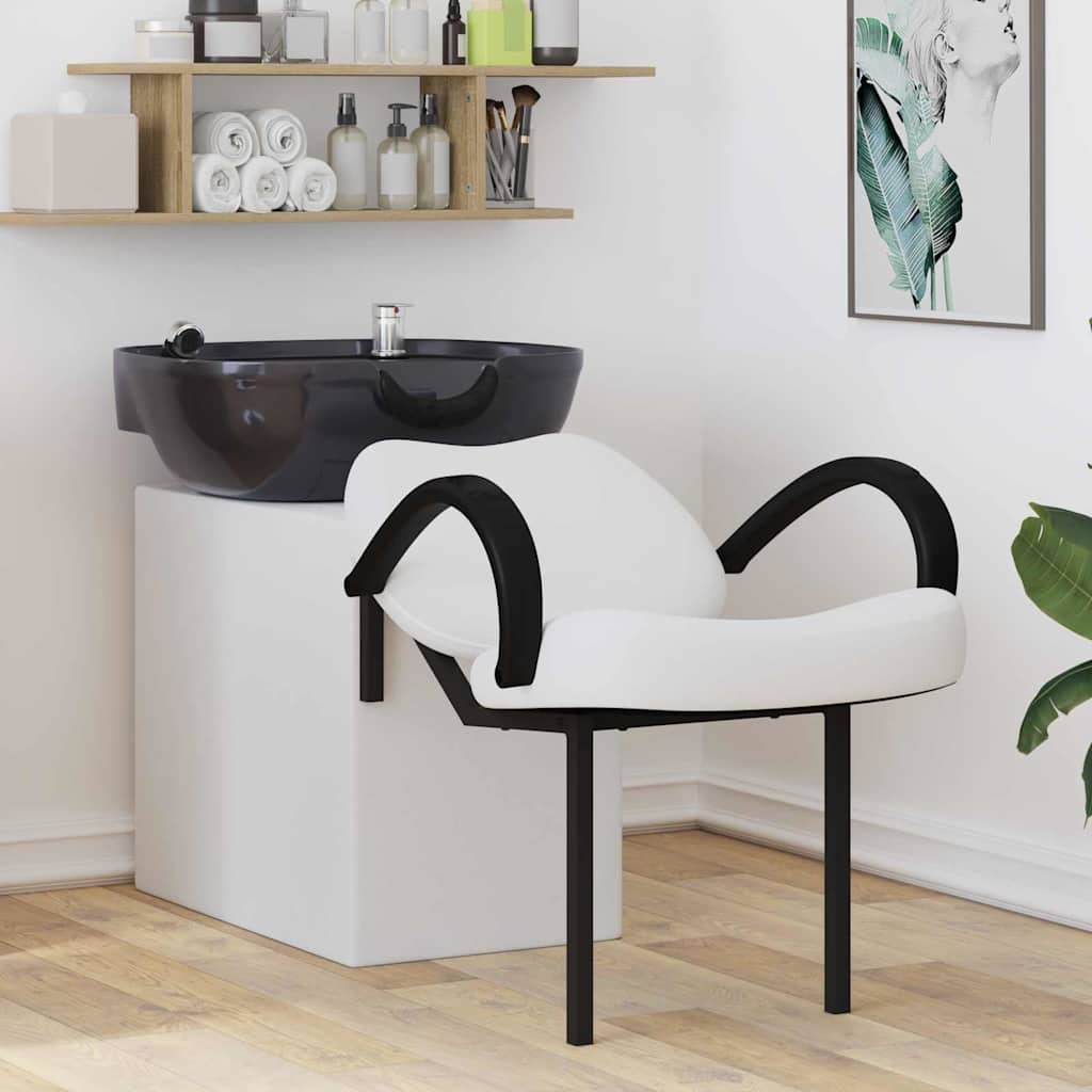 vidaXL Καρέκλα Σαμπουάν Λευκό και Μαύρο 63 x 141 x 92 εκ PVC