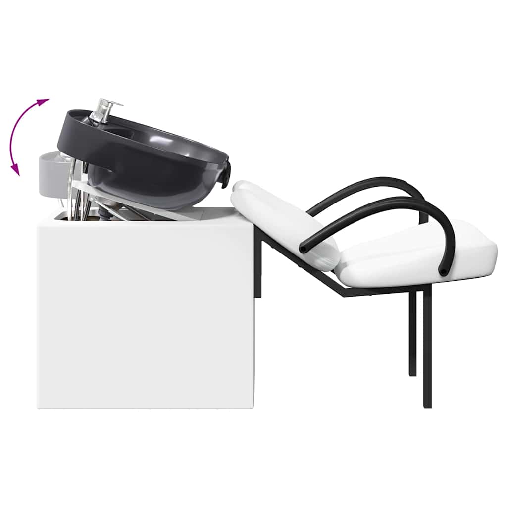 vidaXL Καρέκλα Σαμπουάν Λευκό και Μαύρο 63 x 141 x 92 εκ PVC