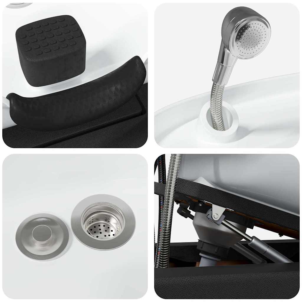 vidaXL Καρέκλα Σαμπουάν Μαύρο και Λευκό 63 x 141 x 92 εκ PVC