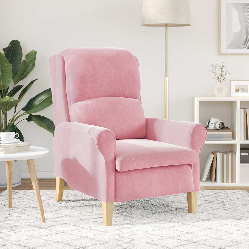 vidaXL Πολυθρόνα Ροζ 76 x 94 x 102 εκ. Βελούδο