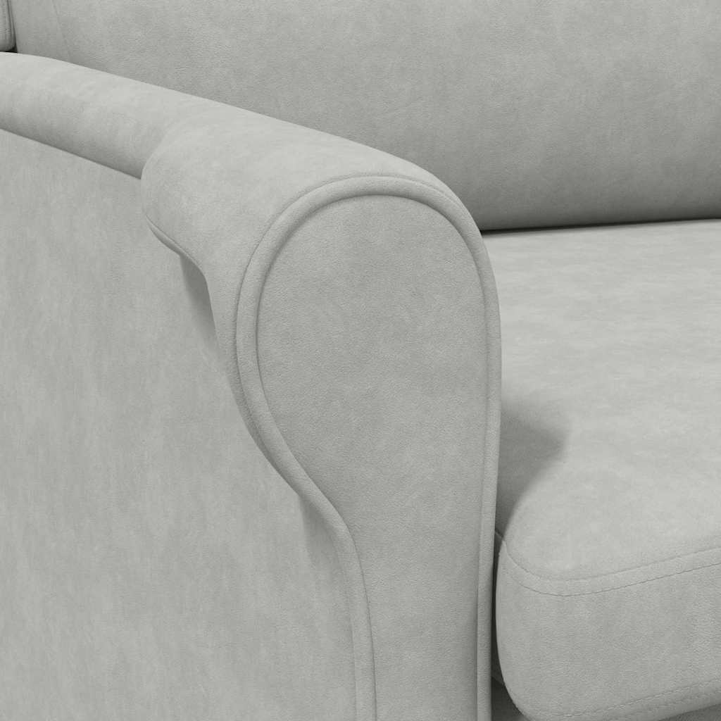 vidaXL Πολυθρόνα Ανοιχτό γκρι 76 x 94 x 102 εκ. Μικροΐνες