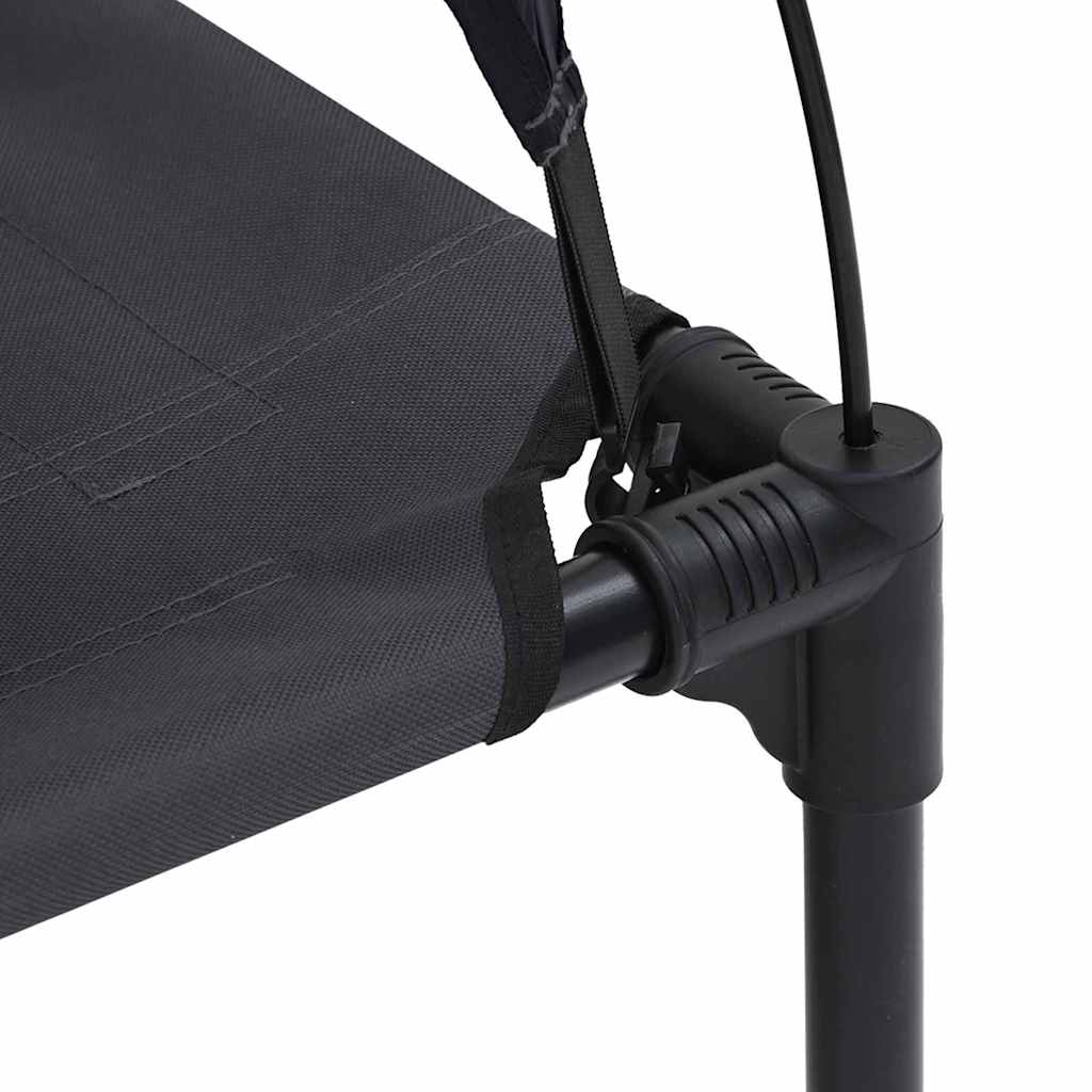 vidaXL Υπερυψωμένο Κρεβάτι Σκύλου με Αφαιρούμενη Στέγη Μαύρο S Χάλυβας