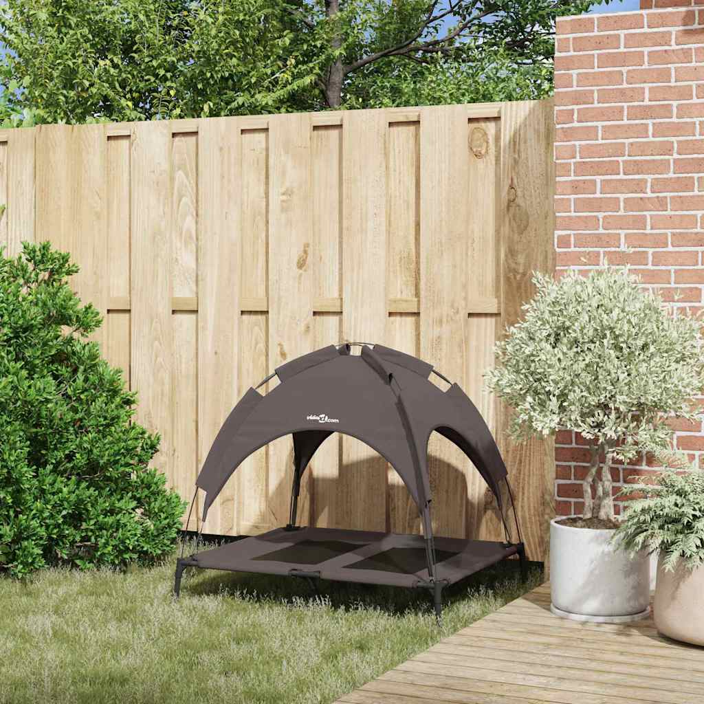 vidaXL Υπερυψωμένο Κρεβάτι Σκύλου με Αφαιρούμενο Κάλυμμα Καφέ L Σιδήρου