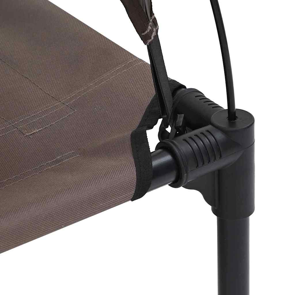 vidaXL Υψωμένο Κρεβάτι Σκύλου με Αφαιρούμενη Στέγη Καφέ XL Ατσάλι