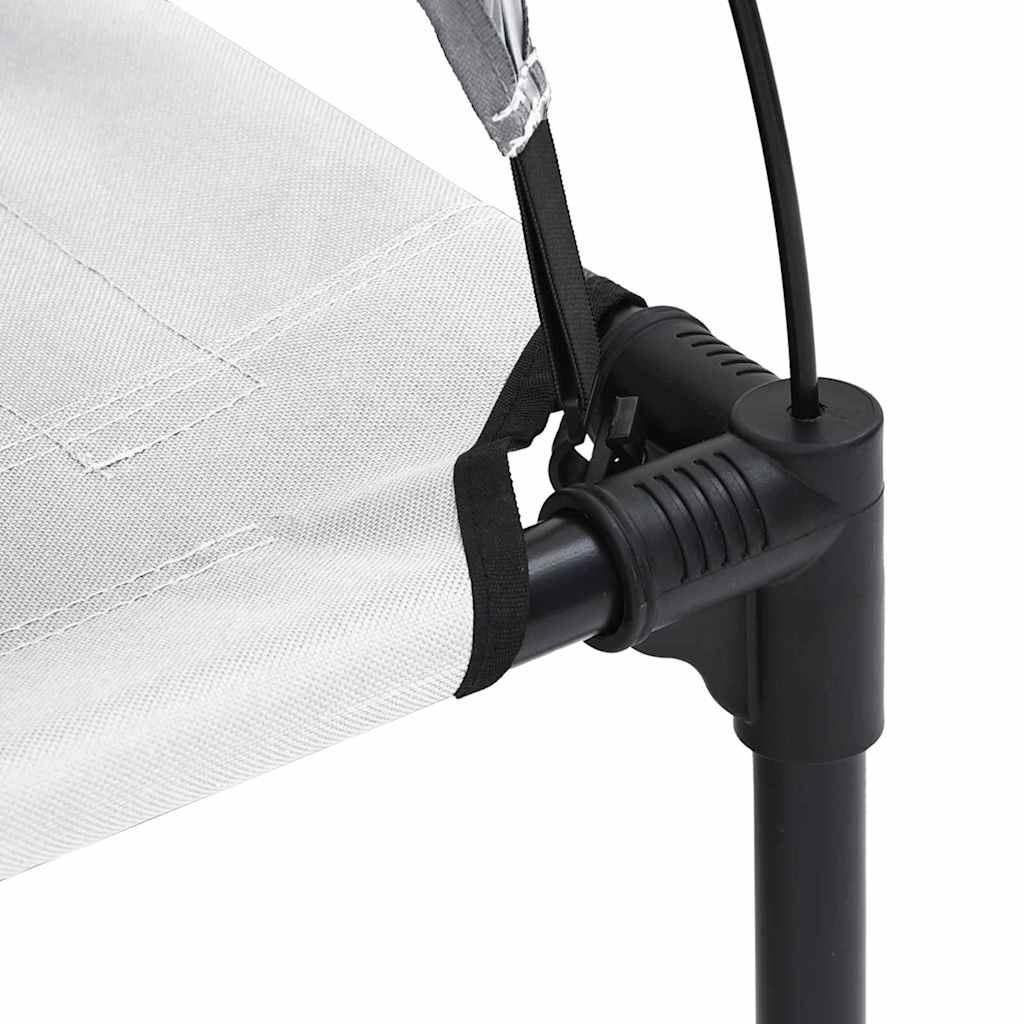 vidaXL Υπερυψωμένο Κρεβάτι Σκύλου με Αφαιρούμενη Οροφή Ασημί Γκρι Μ Μέταλλο