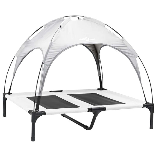 vidaXL Κρεβάτι Σκύλου Ασημί Γκρι 92 x 77 x 82,5 εκ. Ατσάλι